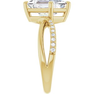 14K Yellow Gold 10x7 mm Emerald Ring Mounting – image 7