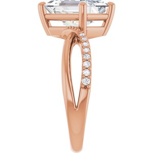 18K Rose Gold 10x7 mm Emerald Ring Mounting – image 7