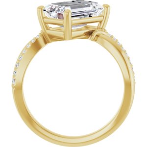 14K Yellow Gold 10x7 mm Emerald Ring Mounting – image 3