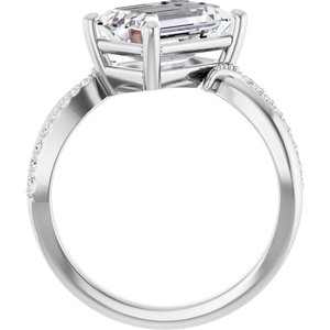 Continuum Sterling Silver 10x7 mm Emerald Ring Mounting – image 3