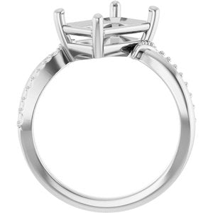 Platinum 10x7 mm Emerald Ring Mounting – image 4