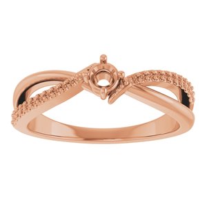 14K Rose Gold 3.2 mm Round Ring Mounting – image 6