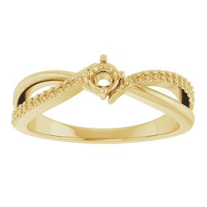 18K Yellow Gold 3.2 mm Round Ring Mounting – image 6