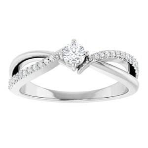 14K White Gold 3.2 mm Round Ring Mounting – image 5