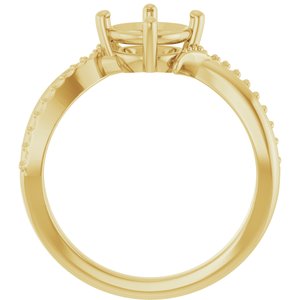 18K Yellow Gold 7 mm Round Ring Mounting – image 4