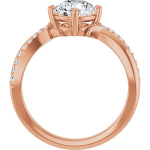 18K Rose Gold 7 mm Round Ring Mounting – image 3