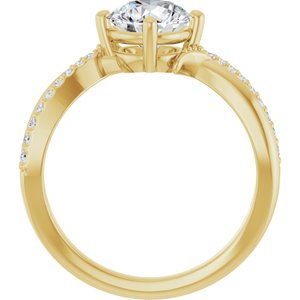 18K Yellow Gold 7 mm Round Ring Mounting – image 3