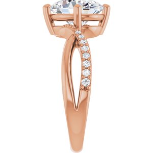 18K Rose Gold 10x8 mm Oval Ring Mounting – image 7