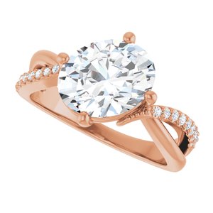 10K Rose Gold 10x8 mm Oval Ring Mounting – image 8