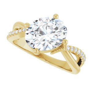 18K Yellow Gold 10x8 mm Oval Ring Mounting – image 8