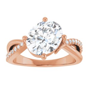 10K Rose Gold 10x8 mm Oval Ring Mounting – image 5