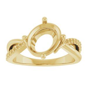 18K Yellow Gold 10x8 mm Oval Ring Mounting – image 6