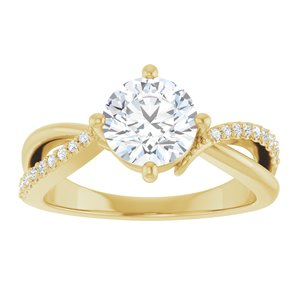 18K Yellow Gold 7 mm Round Ring Mounting – image 5