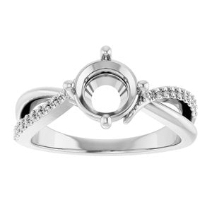 10K White Gold 7 mm Round Ring Mounting – image 6
