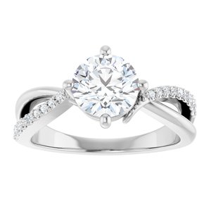 10K White Gold 7 mm Round Ring Mounting – image 5