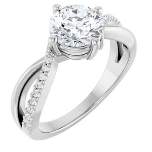 Sterling Silver 7 mm Round Ring Mounting
