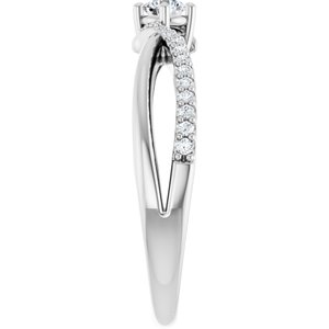 14K White Gold 3.2 mm Round Ring Mounting – image 7