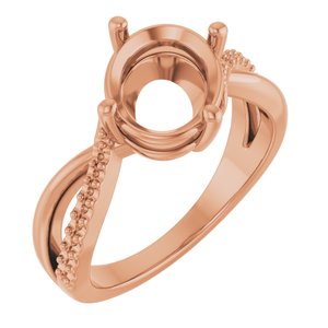 10K Rose Gold 10x8 mm Oval Ring Mounting – image 2