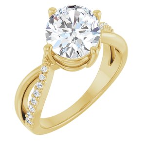 14K Yellow Gold 10x8 mm Oval Ring Mounting