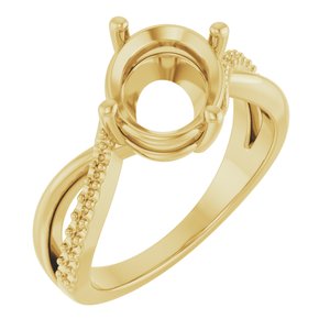 10K Yellow Gold 10x8 mm Oval Ring Mounting – image 2