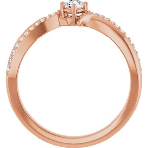 14K Rose Gold 3.2 mm Round Ring Mounting – image 3