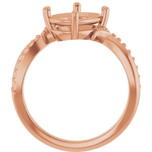 10K Rose Gold 10x8 mm Oval Ring Mounting – image 4