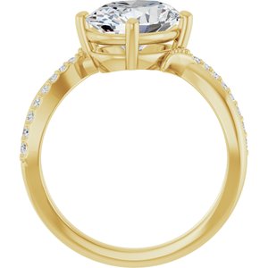 10K Yellow Gold 10x8 mm Oval Ring Mounting – image 3