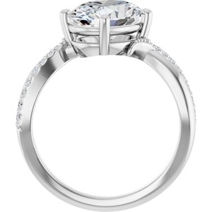 14K X1 White Gold 10x8 mm Oval Ring Mounting – image 3