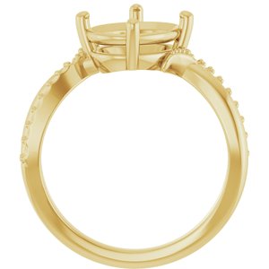 14K Yellow Gold 10x8 mm Oval Ring Mounting – image 4