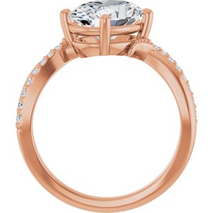 18K Rose Gold 10x8 mm Oval Ring Mounting – image 3