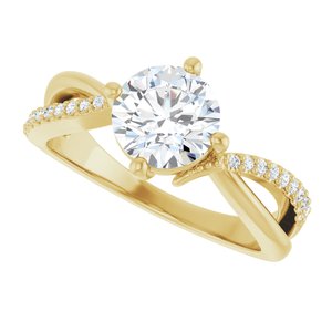 14K Yellow Gold 7 mm Round Ring Mounting – image 8