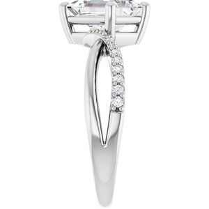 Platinum 8x6 mm Emerald Ring Mounting – image 7