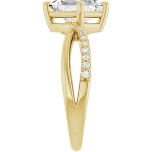 14K Yellow Gold 8x6 mm Emerald Ring Mounting – image 7