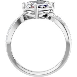 Platinum 8x6 mm Emerald Ring Mounting – image 3
