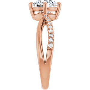 18K Rose Gold 7 mm Round Ring Mounting – image 7