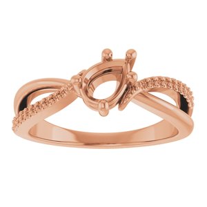 10K Rose Gold 6.5x4.5 mm Pear Ring Mounting – image 6