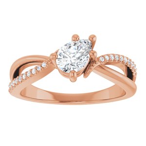 10K Rose Gold 6.5x4.5 mm Pear Ring Mounting – image 5