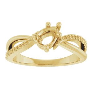 10K Yellow Gold 6.5x4.5 mm Pear Ring Mounting – image 6