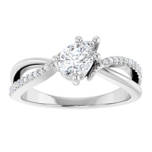 Continuum Sterling Silver 6.5x4.5 mm Pear Ring Mounting – image 5