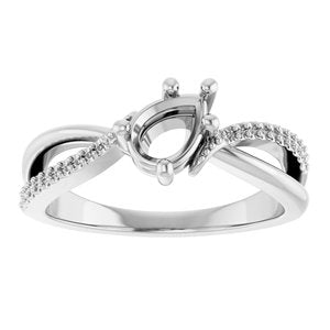 Continuum Sterling Silver 6.5x4.5 mm Pear Ring Mounting – image 6
