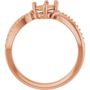 10K Rose Gold 6.5x4.5 mm Pear Ring Mounting – image 4