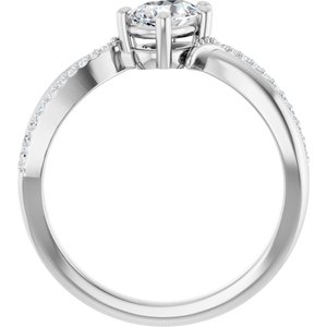 10K White Gold 6.5x4.5 mm Pear Ring Mounting – image 3