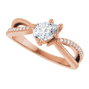 10K Rose Gold 6.5x4.5 mm Pear Ring Mounting – image 8