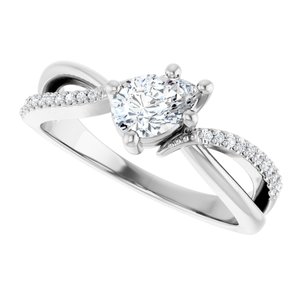 18K White Gold 6.5x4.5 mm Pear Ring Mounting – image 8
