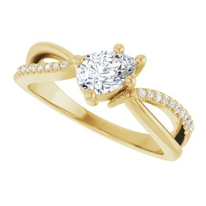 18K Yellow Gold 6.5x4.5 mm Pear Ring Mounting – image 8