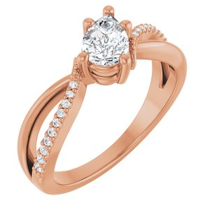 14K Rose Gold 6.5x4.5 mm Pear Ring Mounting