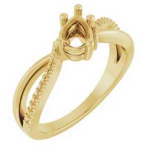 10K Yellow Gold 6.5x4.5 mm Pear Ring Mounting – image 2