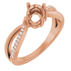 14K Rose Gold 7x5 mm Oval .08 CTW Lab-Grown Diamond Semi-Set Ring – image 2