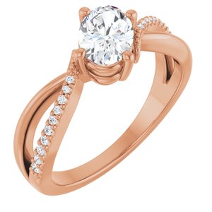 18K Rose Gold 7x5 mm Oval Ring Mounting