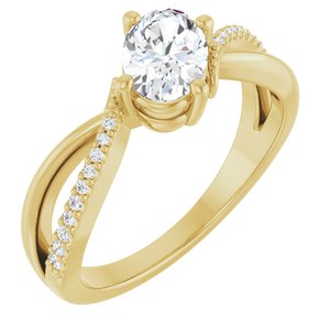 10K Yellow Gold 7x5 mm Oval Ring Mounting